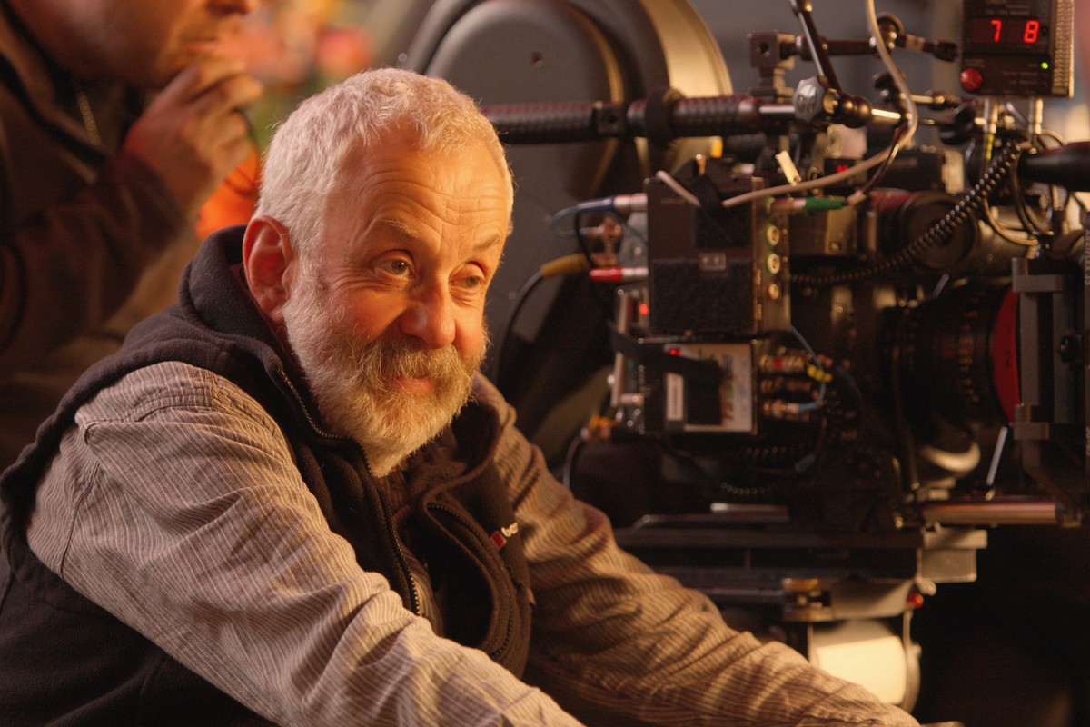 Mike Leigh na planie filmu "Kolejny rok"