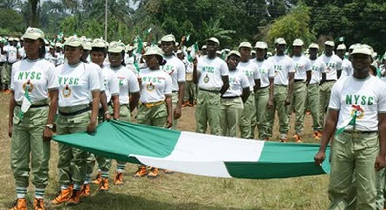 NYSC members on parade ground.
