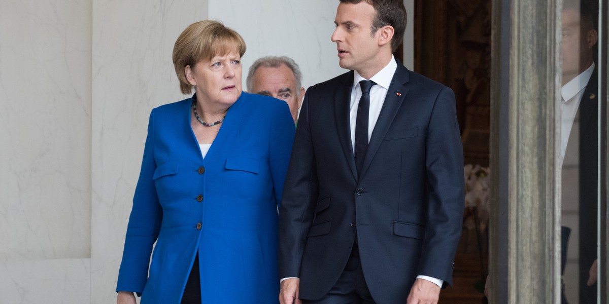 Ustępująca kanclerz Niemiec Angela Merkel i prezydent Francji Emmanuel Macron mają twardy orzech do zgryzienia. Przyśpieszenie po pandemicznym dołku już się kończy.