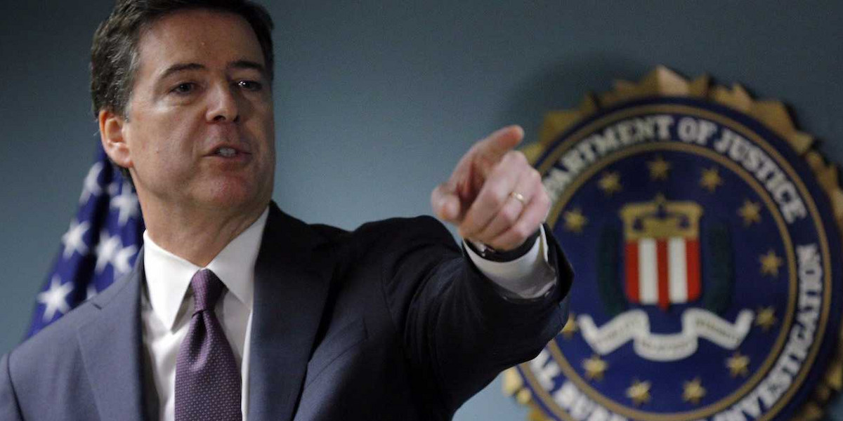 James Comey, the FBI director, at a news conference at the FBI office in Boston in 2014.
