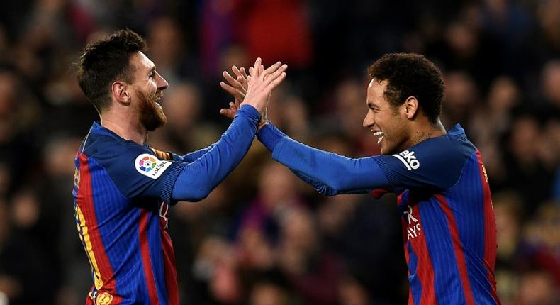 Reunited? Lionel Messi (left)and Neymar (right)played together for three seasons at Barcelona