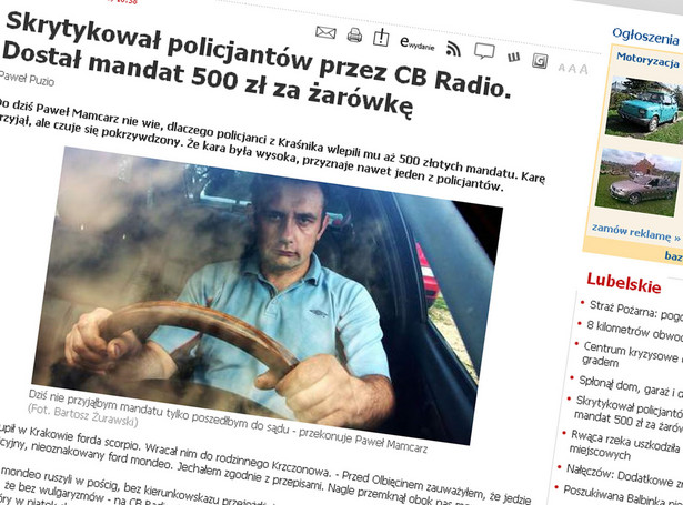 500 złotych za komentarz przez CB radio