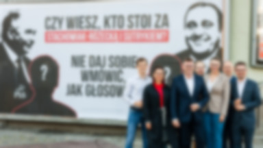 Wybory 2018. Nowy billboard Michalaka z Kaczyńskim i Schetyną