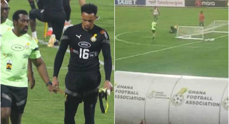 Video: Jojo Wollacott injured by falling goalpost in Black Stars training