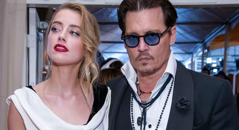 Amber Heard and Johnny Depp.John Sciulli/Getty Images for Perrier-Jouet Champagne