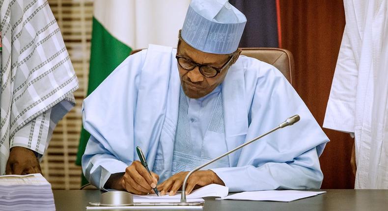 Buhari Media Organization (BMO) has commended President Muhammadu Buhari for signing the African Continental Free Trade Agreement. (Twitter/Aso Rock)