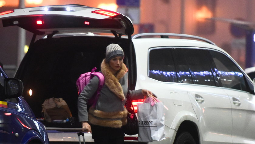 Sylwia Gruchała w drodze na lotnisko