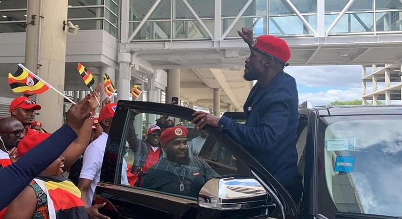 Bobi Wine arrived in Chicago on Friday