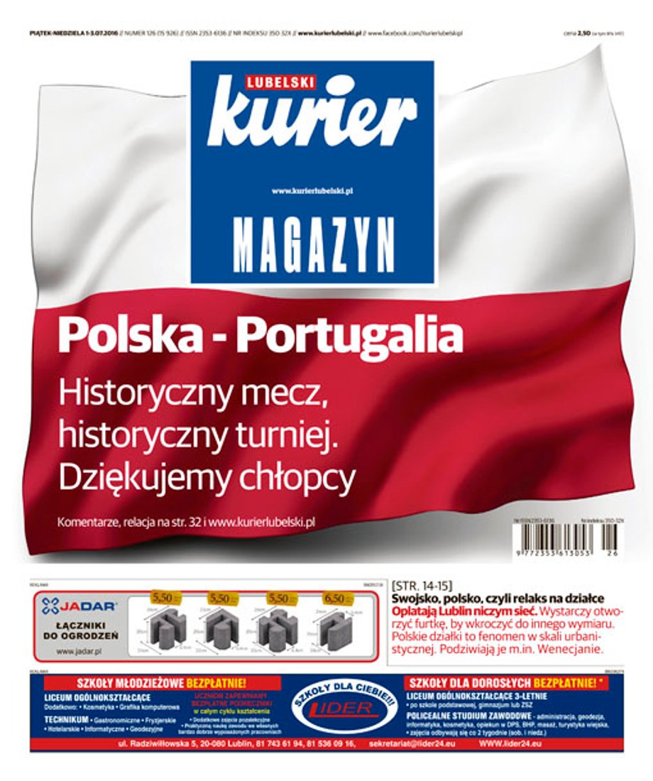 Okładka "Kuriera Lubelskiego"