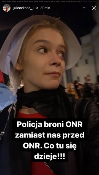 Julia Wróblewska - screen z InstaStories