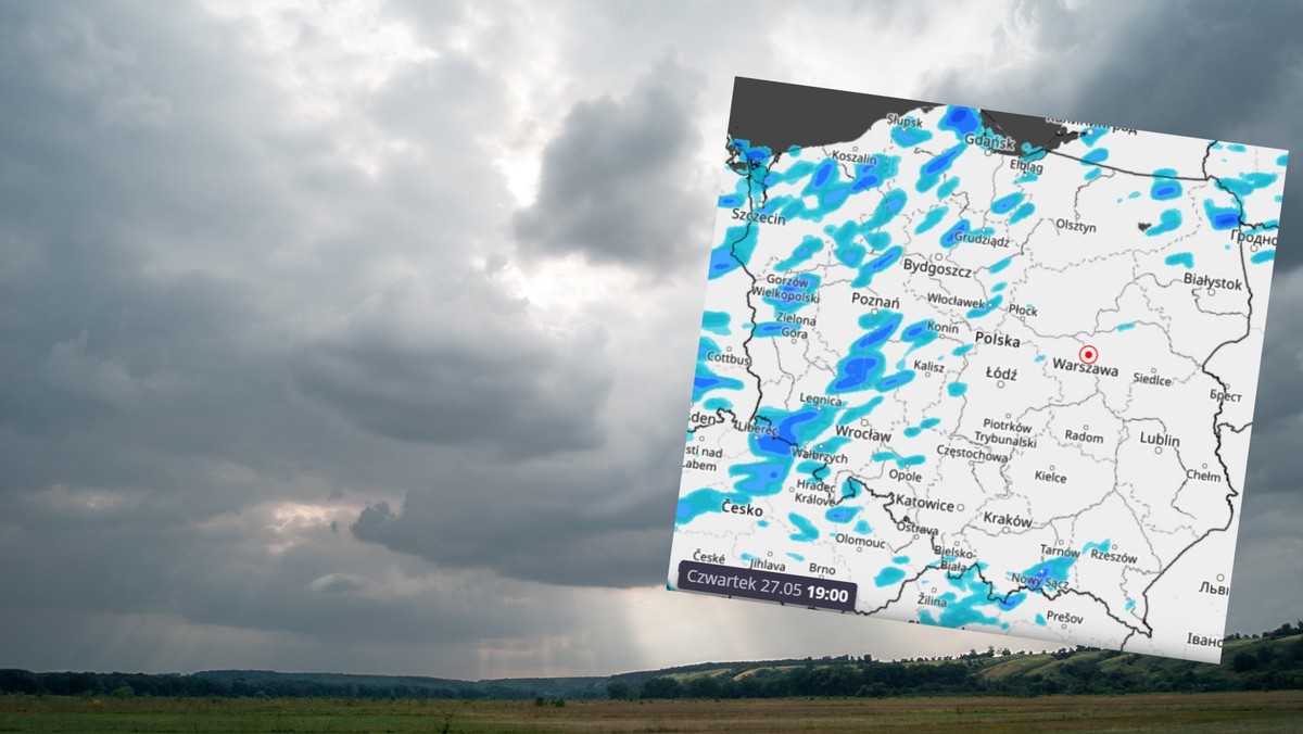 Prognoza pogody na czwartek 27 maja. Gdzie pada deszcz? Gdzie burze?