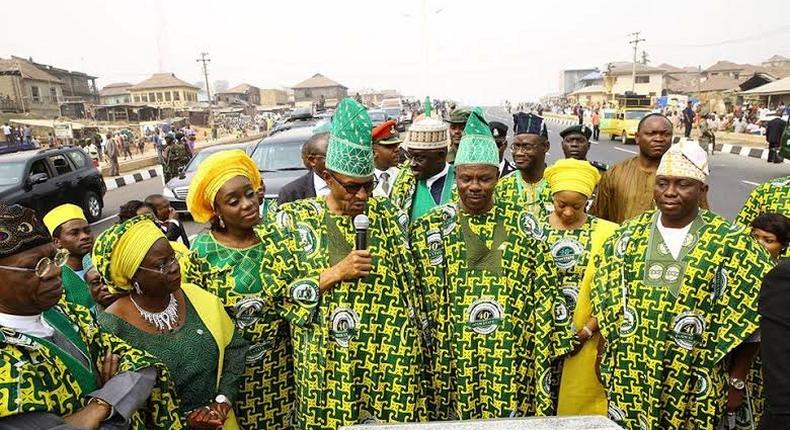 President Muhammadu Buhari commissions projects in Ogun to mark the state's 40th anniversary on February 2, 2016.