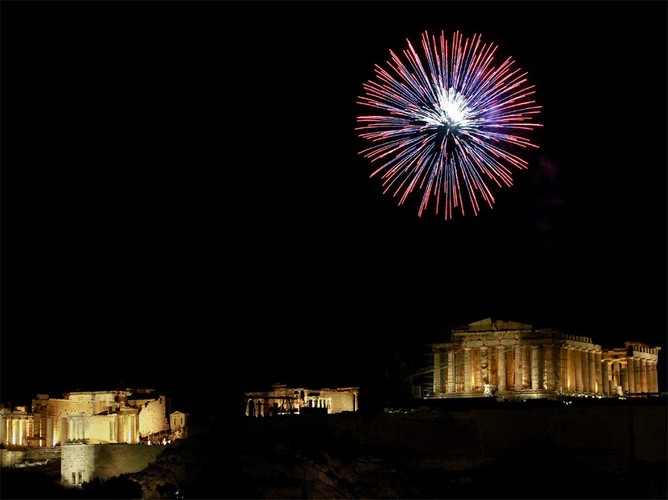 Sylwestrowe fajerwerki w Grecji