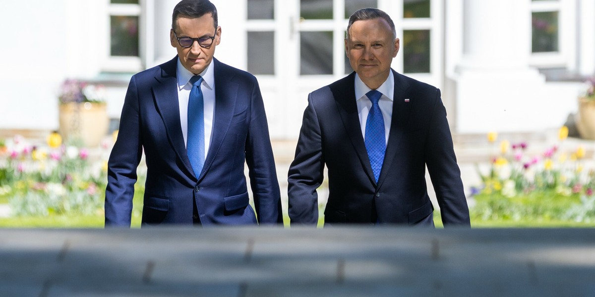 Premier Mateusz Morawiecki i prezydent Andrzej Duda