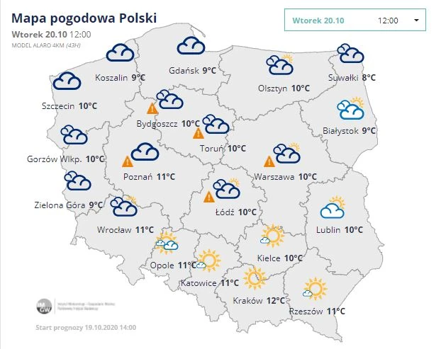 Prognoza Dla Polski Jaka Pogoda Czeka Nas We Wtorek 20 Pazdziernika Wiadomosci