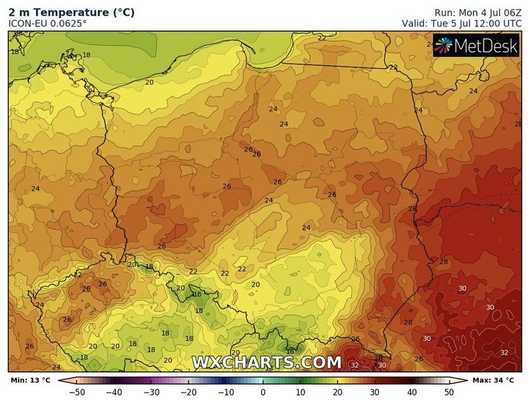 Temperatura spadnie, szczególnie nad morzem i pod deszczowymi chmurami