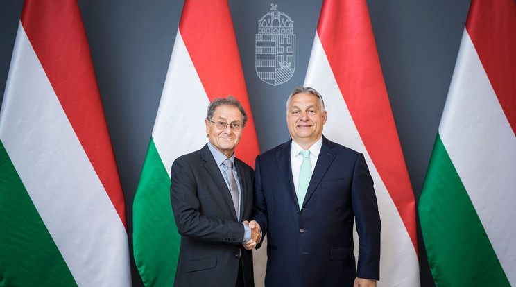Orbán Viktor és Motti Tichauer, az Európai Maccabi Szövetség elnöke / Fotó:  MTI/Miniszterelnöki Sajtóiroda/Szecsődi Balázs