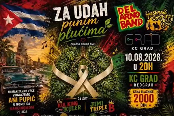 "ZA UDAH PUNIM PLUĆIMA" Humanitarni koncert u KC Grad: Pomozimo Ani Pupić da pobedi borbu sa teškom bolešću