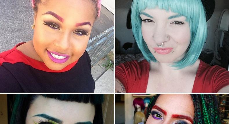 Rainbow eyebrow beauty trend