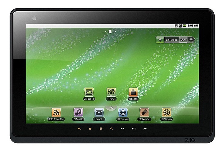 Creative Labs Ziio (570 zł)
Tablet z systemem operacyjnym Android 2.1 oraz wyświetlaczem o przekątnej 7 cali i rozdzielczości 800 x 480 pikseli. Wyposażony w procesor Creative ZMS-08 1 GHz.