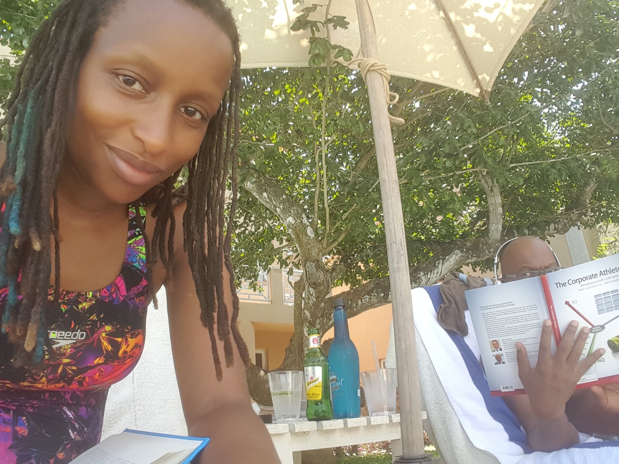 Wambui Kamiru Collymore with the late Bob Collymore