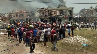 Lagos explosion destroys over 50 houses (Twitter)
