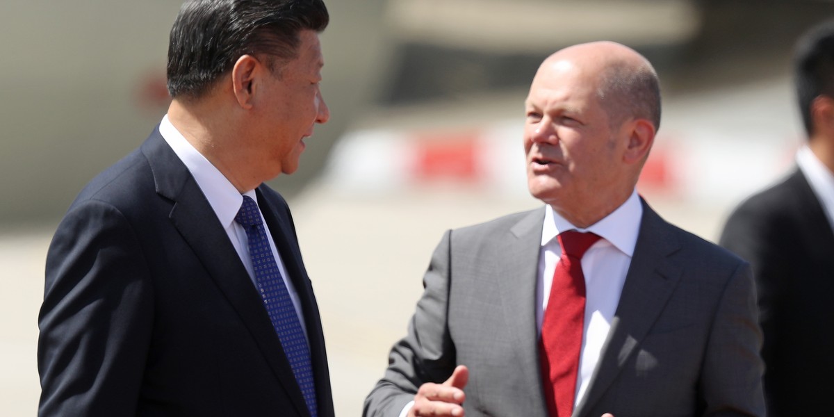 Olaf Scholz i Xi Jinping