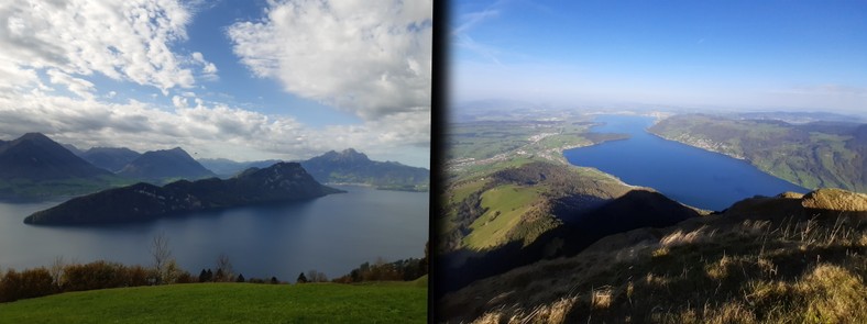 Podróż kolejką szynową na górę Rigi oraz ujęcie z samego szczytu (1797 m n.p.m.)