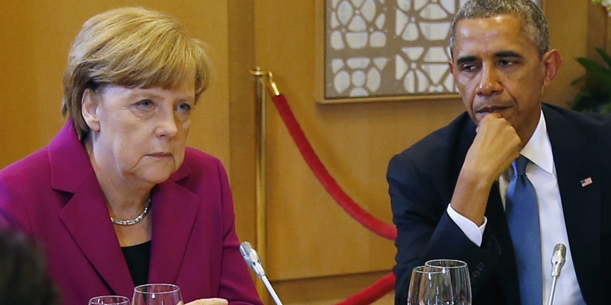 Barack Obama , Angela Merkel 