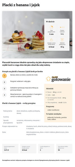 Placki z banana i jajek