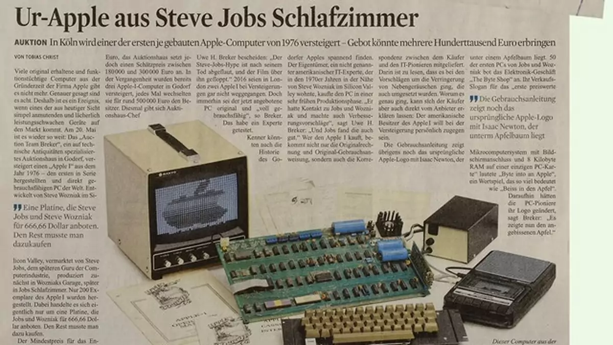 Komputer Apple-1 został sprzedany na aukcji za 101 tysięcy dolarów