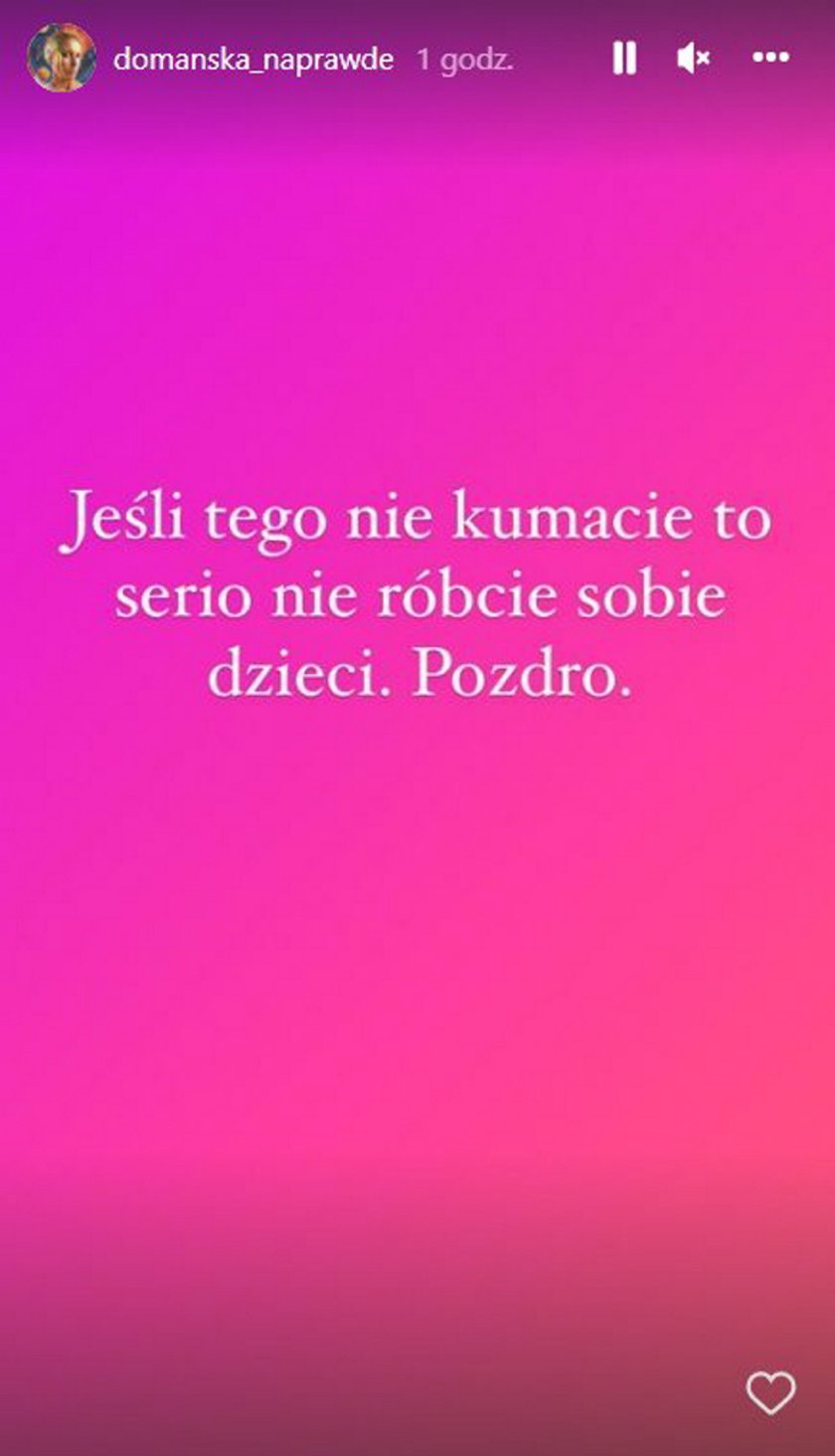 Aleksandra Domańska o publicznym "praniu brudów" przez osoby posiadające dzieci. 