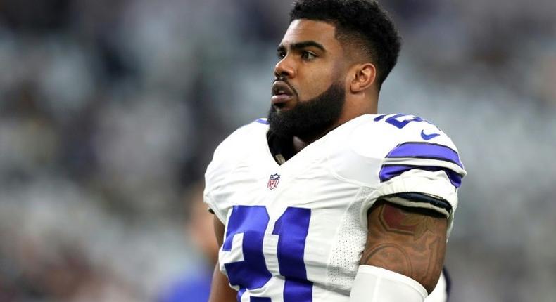 Ezekiel Elliott, pictured in January 2017, avoided arrest after an incident at a bar in Dallas