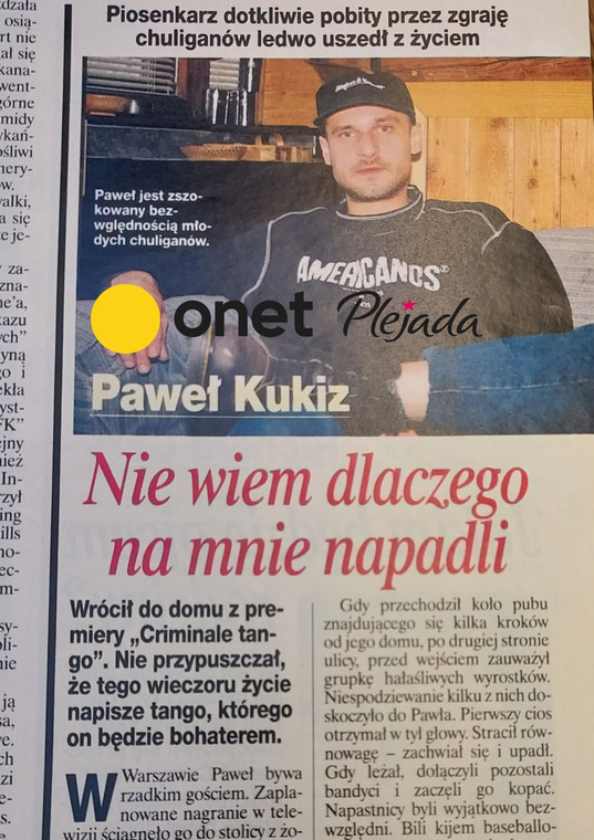 O pobiciu Pawła Kukiza donosili w 1997 r. dziennikarze "Halo"