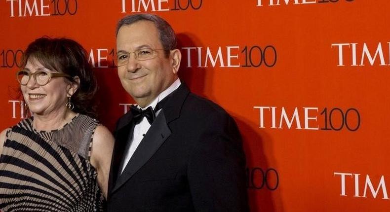 Former Prime Minister of Israel Ehud Barak and his wife Nili Priel arrive for the TIME 100 Gala in New York April 21, 2015.   REUTERS/Brendan McDermid