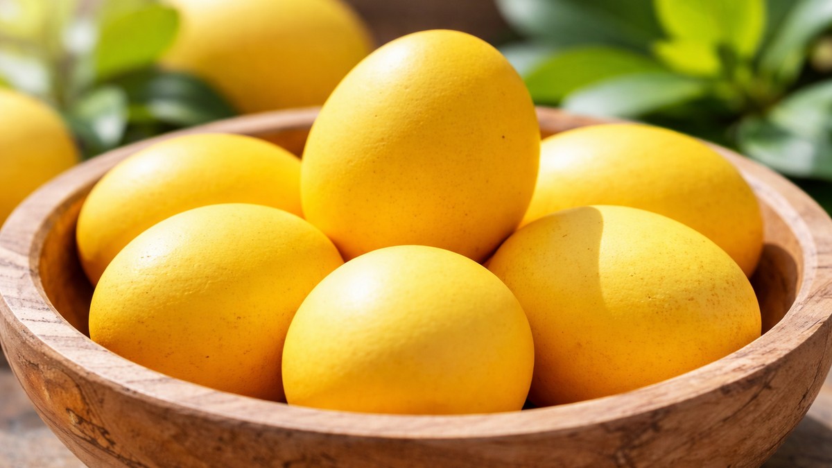 Uskršnja jaja ofarbana u kurkumi