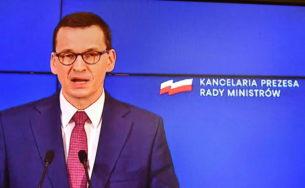 Premier Mateusz Morawiecki w siedzibie KPRM w Warszawie