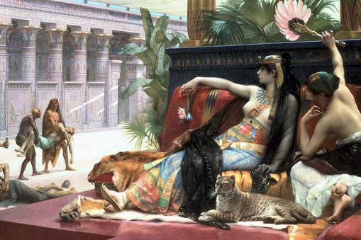 „Kleopatra testuje trucizny na skazanych na śmierć – obraz Lawrence’a Almy-Tadema (1836-1912).
