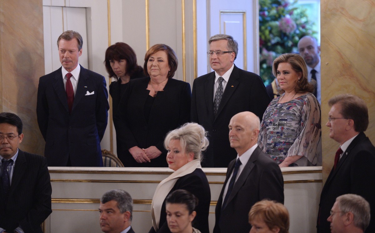 Bronisław i Anna Komorowscy oraz luksemburska para książęca: książę Henryk Wielki i księżna Maria Teresa