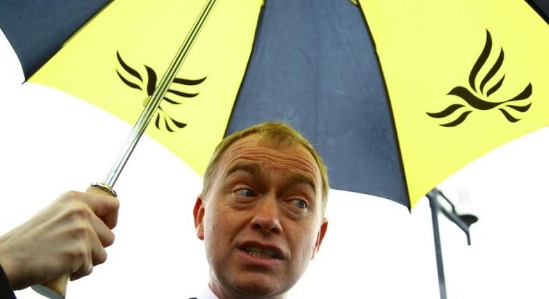 Britain's Liberal Democrats, led by Tim Farron, are sitting a distant third in opinion polls