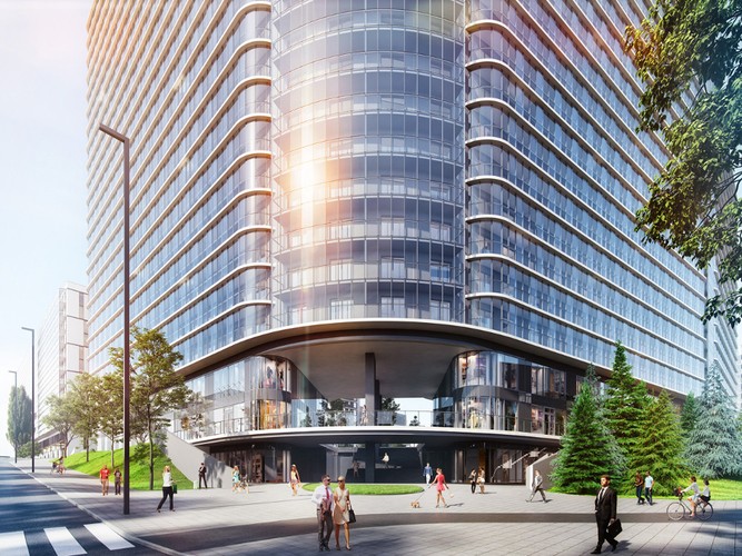 Budynek będzie miał 27 kondygnacji naziemnych i 92 metry wysokości. Zmieszczą się w nim 482 mieszkania, a także lokale handlowe i usługowe oraz przedszkole. W podwórku znajdzie się park z fontannami oraz zespół boisk.<br>
Łącznie cały kompleks budynków będzie się składał z ok. 3000 lokali.