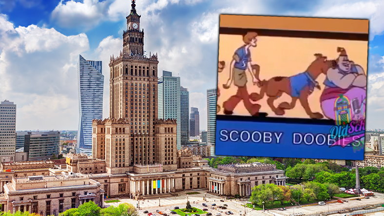 Scooby-Doo na Igrzyskach Olimpijskich w Warszawie. Areną zawodów PKiN (fot. screen/Youtube)