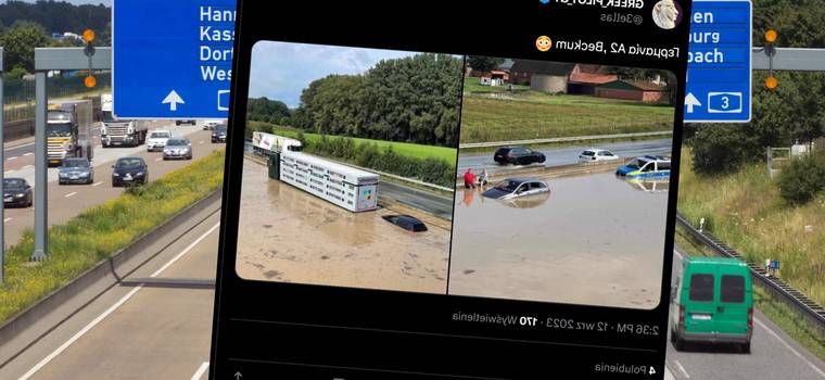 Wypadek drogowy i ulewny deszcz na autostradzie A2 w Niemczech. Służby ratunkowe nie mogły dotrzeć