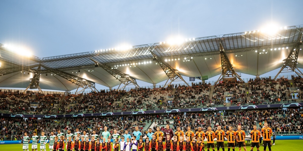 Mecz Szachtara z Celtikiem na stadionie Legii w Warszawie