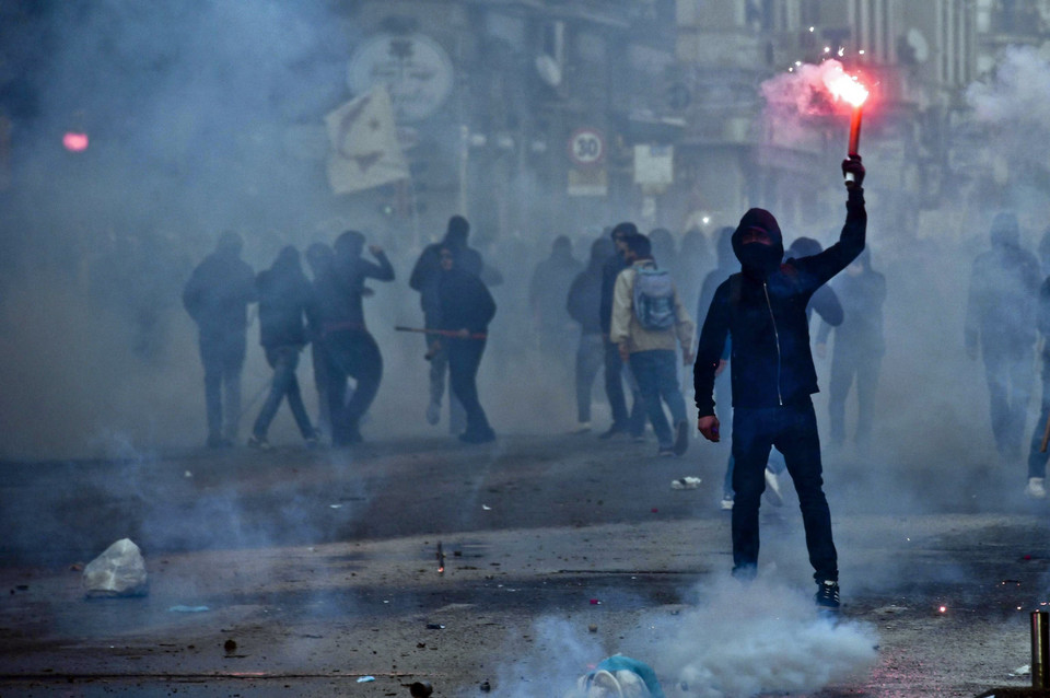 ITALY PROTEST ANTI FASCISM (Clashes during protest against Lega Nord leader Salvini speech in Naples)