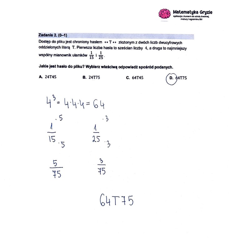 Egzamin ósmoklasisty 2023 z matematyki. Zadanie 2