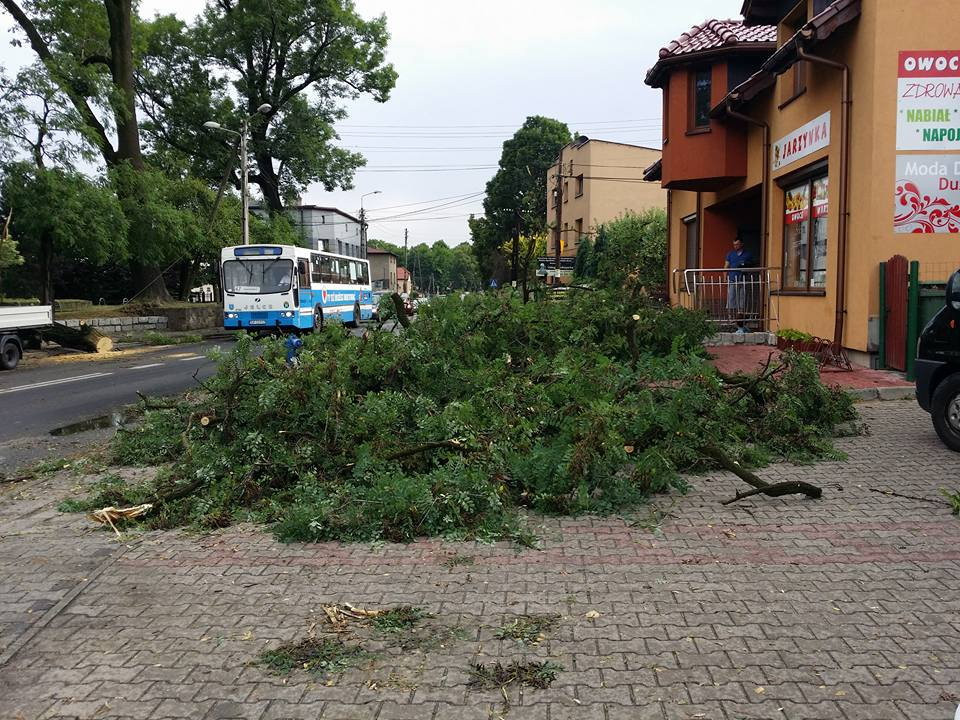 Zniszczenia po nawałnicy w Rybniku