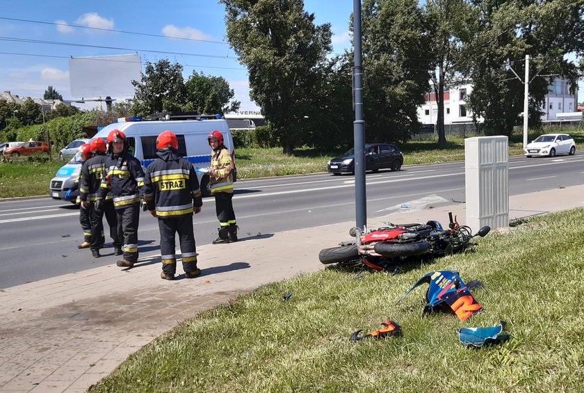 Wypadek motocyklisty na Kilińskiego w Łodzi