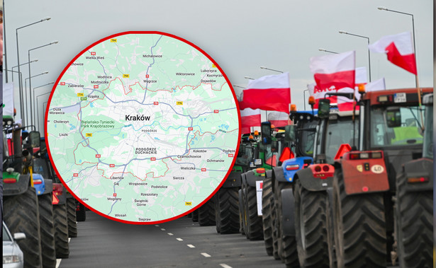 Protest rolników. Utrudnienia w Krakowie