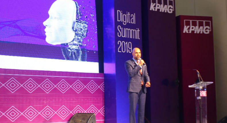 Ekechi Nwokah, CEO Minesio, discussing 'Lending at Scale through AI' at the KPMG Digital Summit 2019
